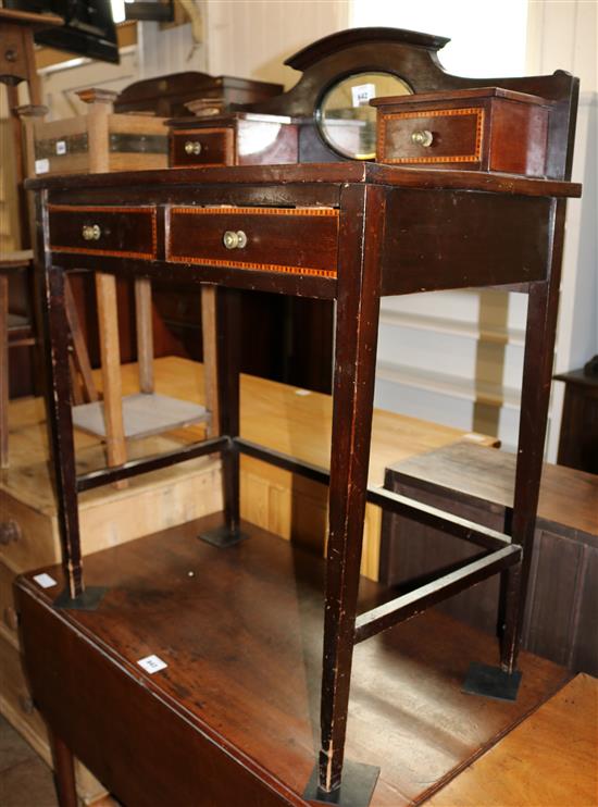 Edwardian inlaid writing table(-)